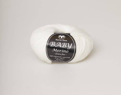 Svarta fåret Baby Merino vit 04